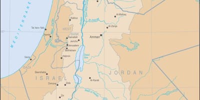 Kart over Jordan-elven på verden