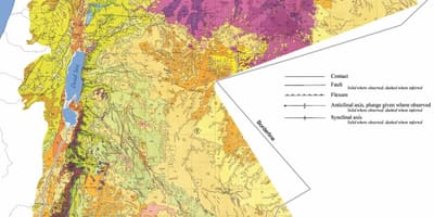 Kart over Jordan geologi